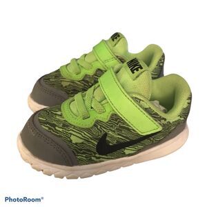 NIKE Shoes Flex Experience 4 Print Size 6 C Toddler Baby 749814-300 Neon Green